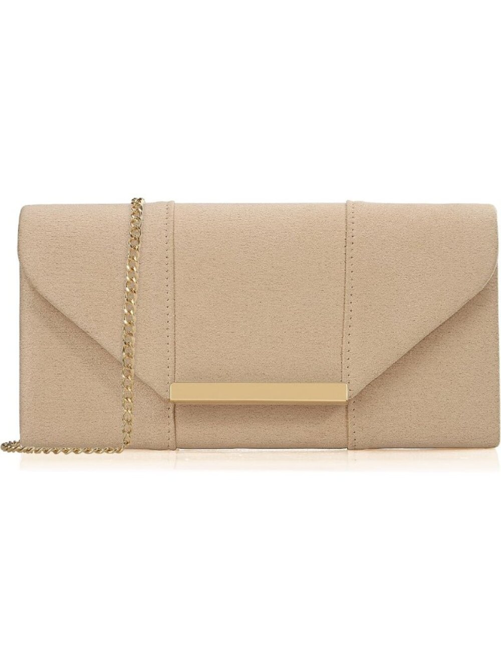 Chic Faux Suede Envelope Clutch Purse | Velvet Evening Handbag & Crossbody Bag